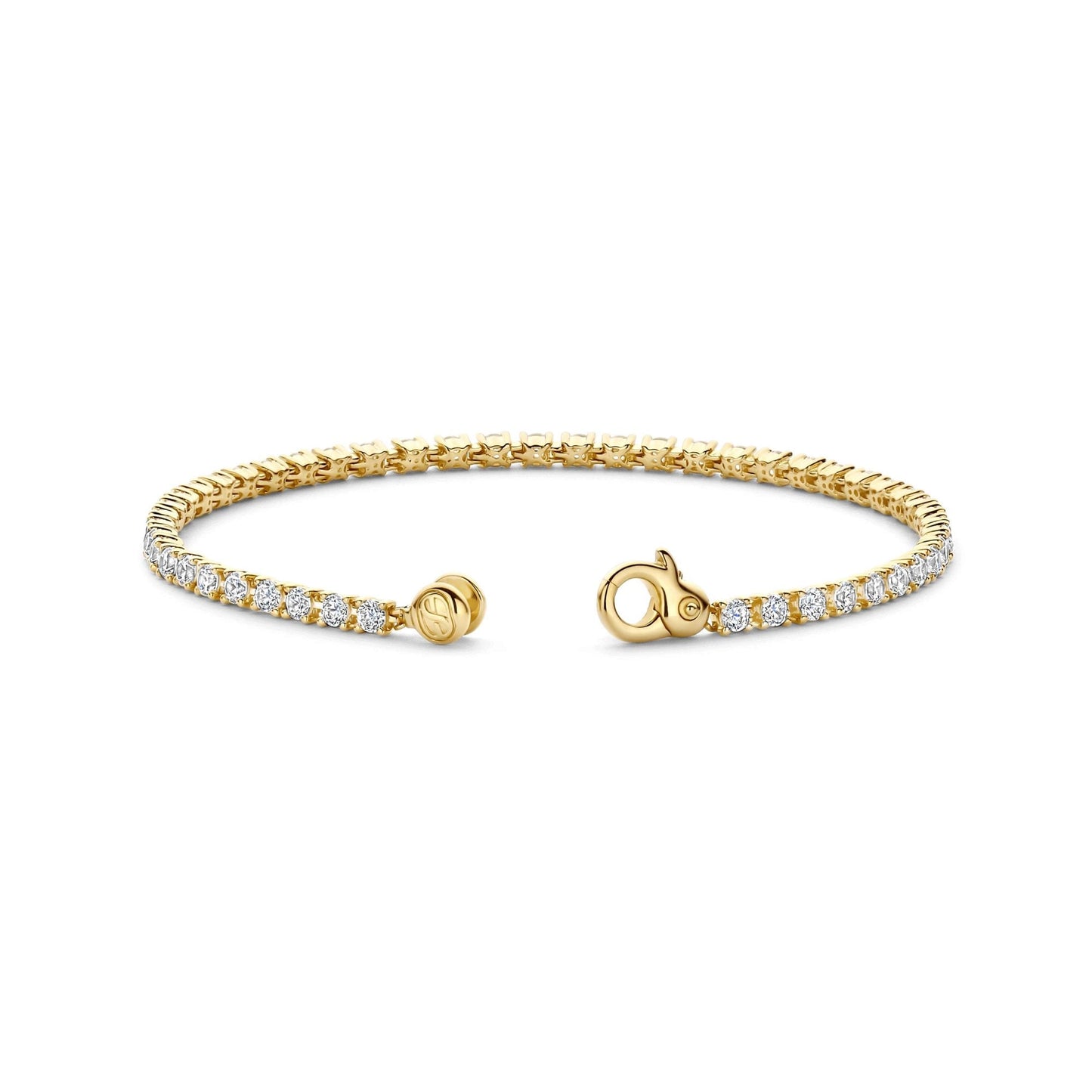 Ladies Gold on Silver Cubic Zirconia Tennis Bracelet 2951ZY
