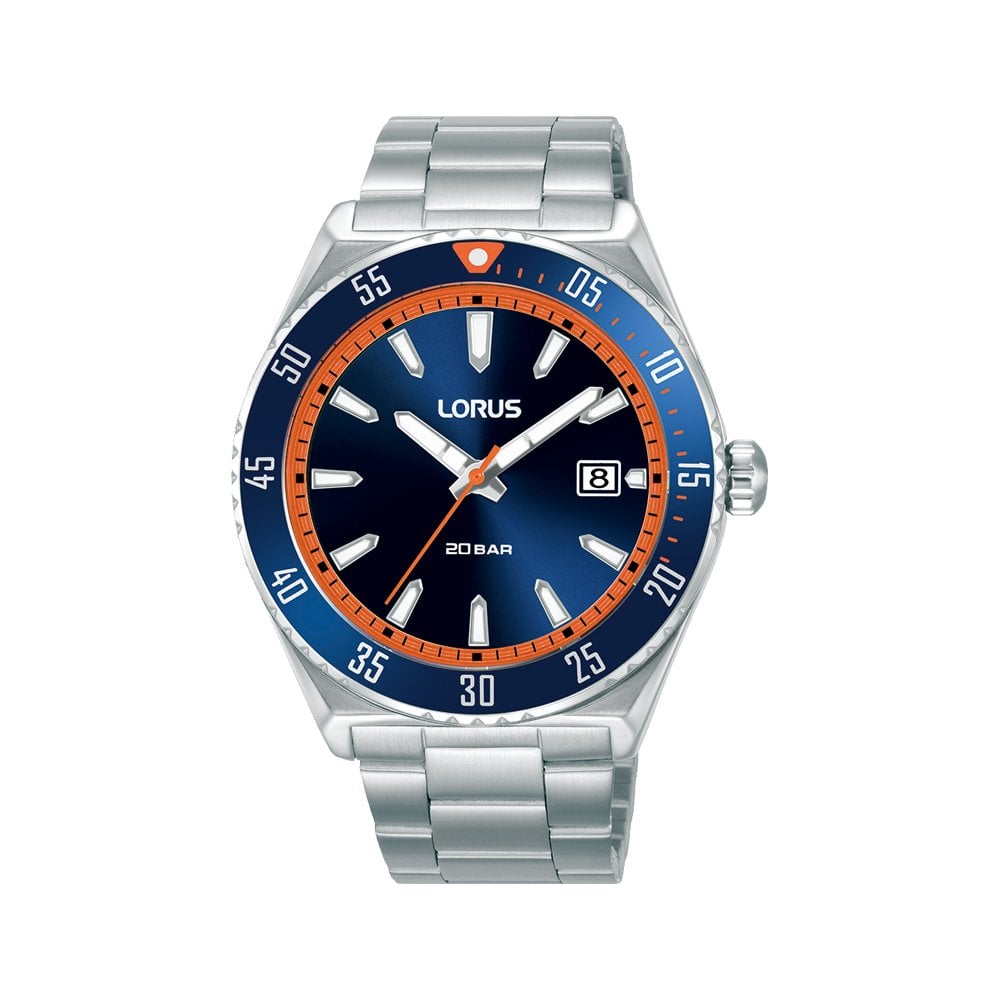 Gents Stainless Steel 200m Sports Bracelet Watch, Date RS953DX9