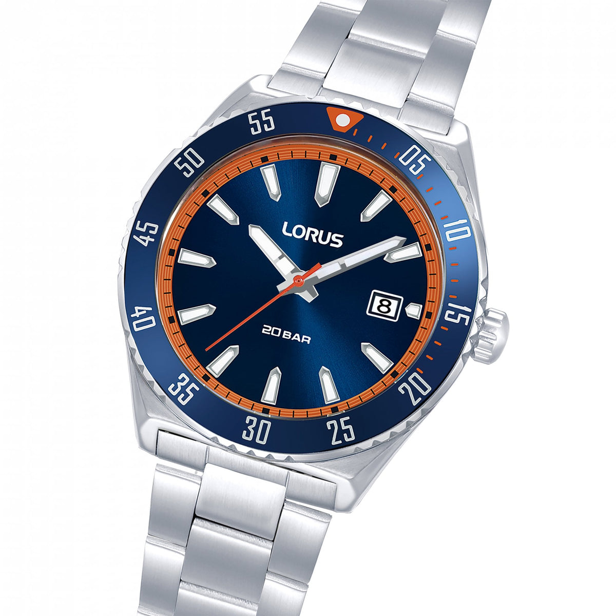 Gents Stainless Steel 200m Sports Bracelet Watch, Date RS953DX9
