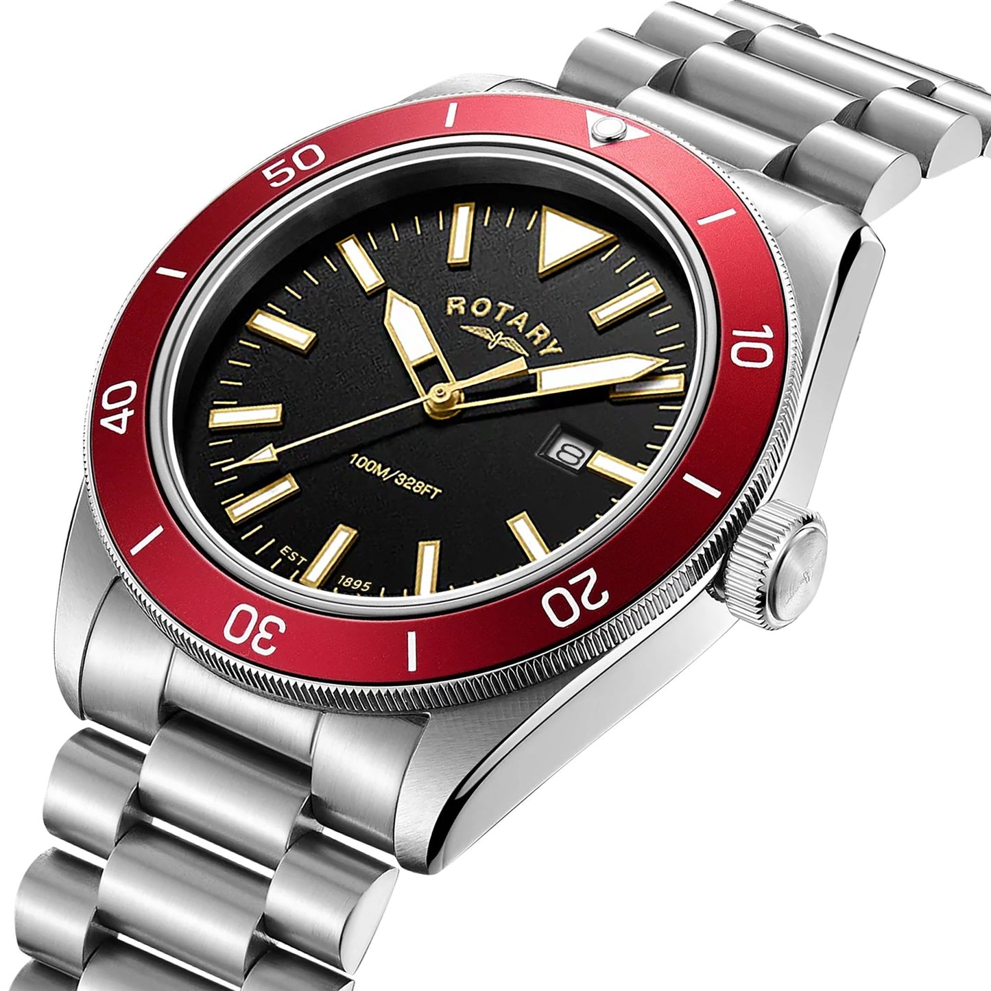 Gents Steel Battery Watch on Bracelet with Date RGB10001/98