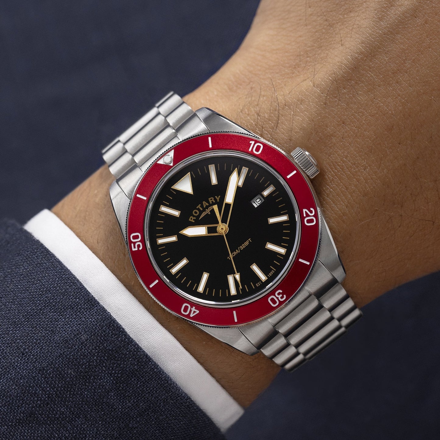 Gents Steel Battery Watch on Bracelet with Date RGB10001/98