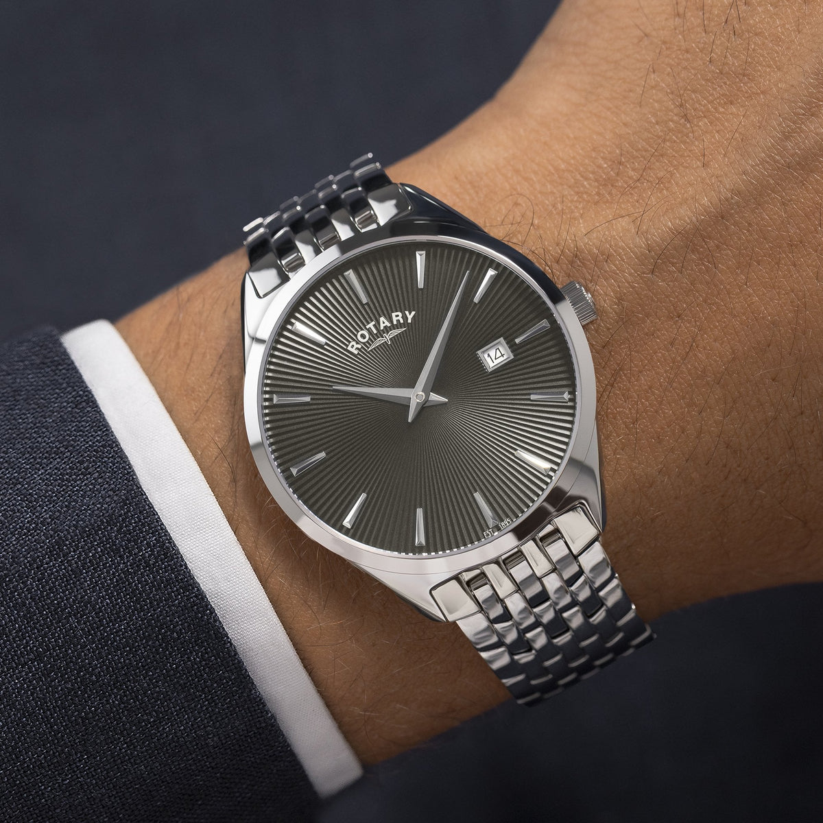Gents Steel Ultra Slim Watch on Bracelet with Date GB08010/74