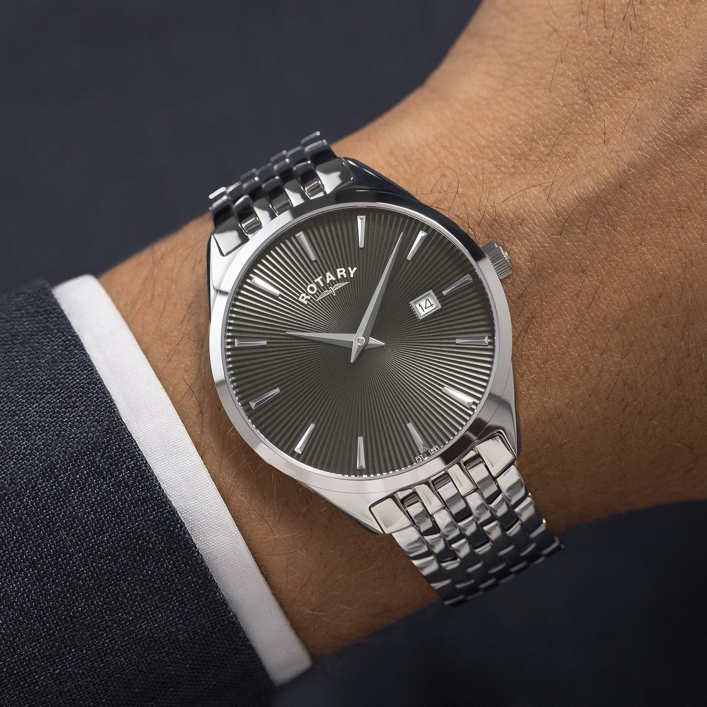 Gents Steel Ultra Slim Watch on Bracelet with Date GB08010/74