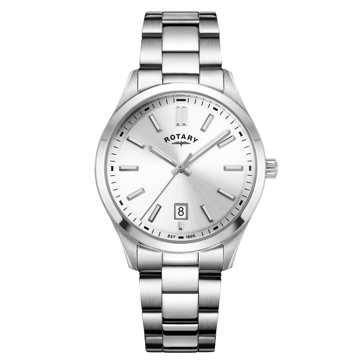 Gents Stainless Steel Battery Bracelet Watch, Date GB05520/06