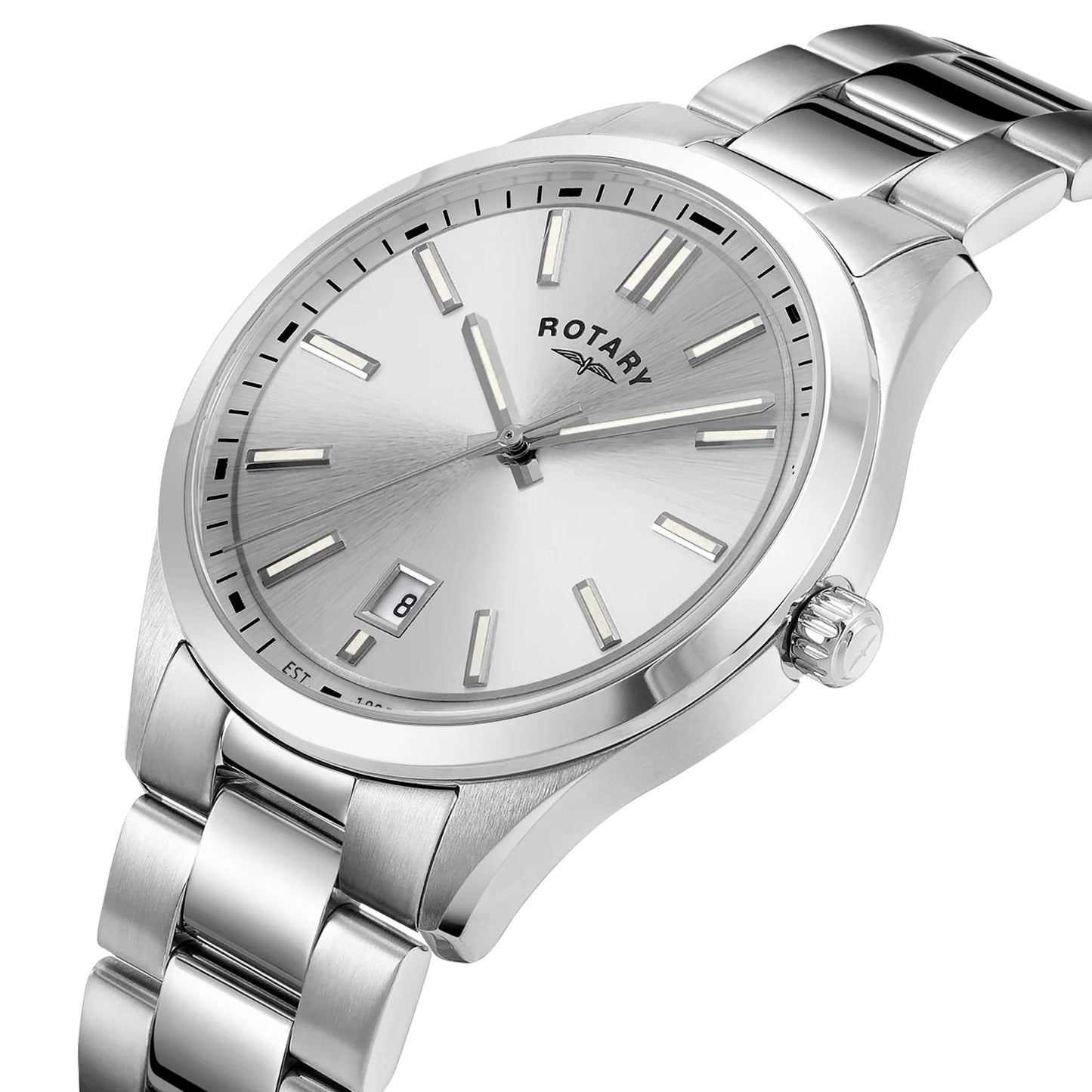 Gents Stainless Steel Battery Bracelet Watch, Date GB05520/06