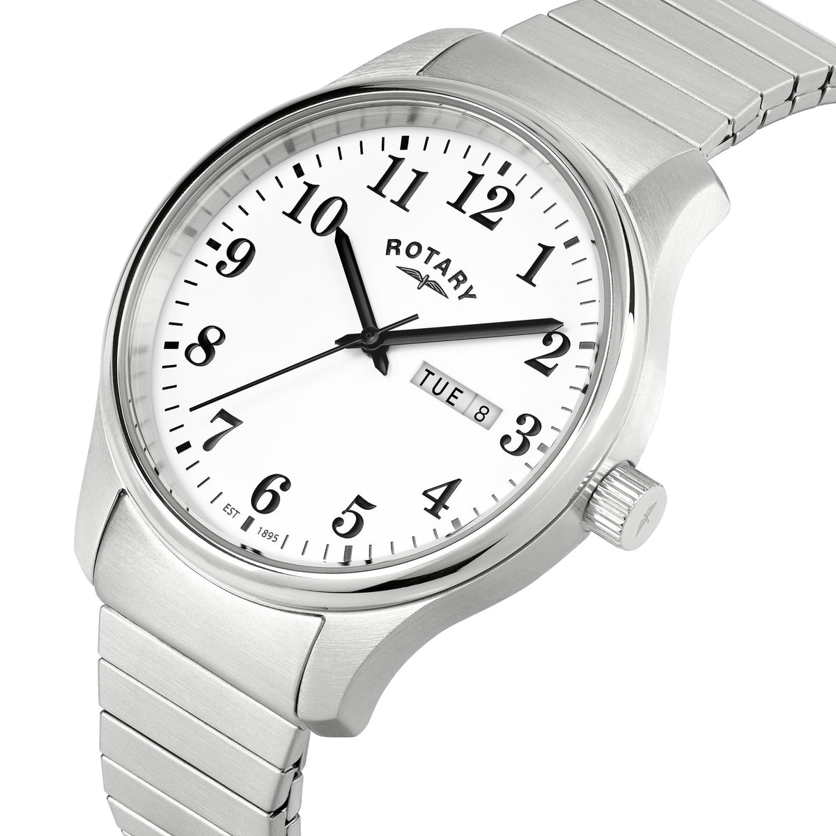Gents Steel Battery Watch, Expanding Bracelet & Date RGB10025/01