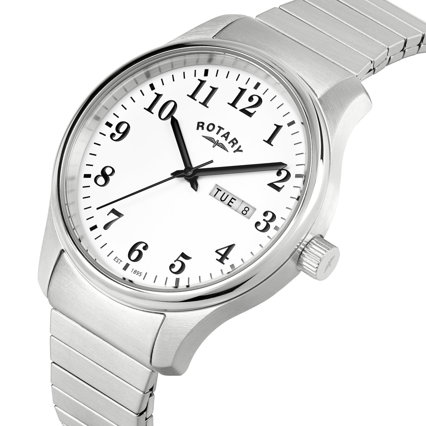 Gents Steel Battery Watch, Expanding Bracelet & Date RGB10025/01