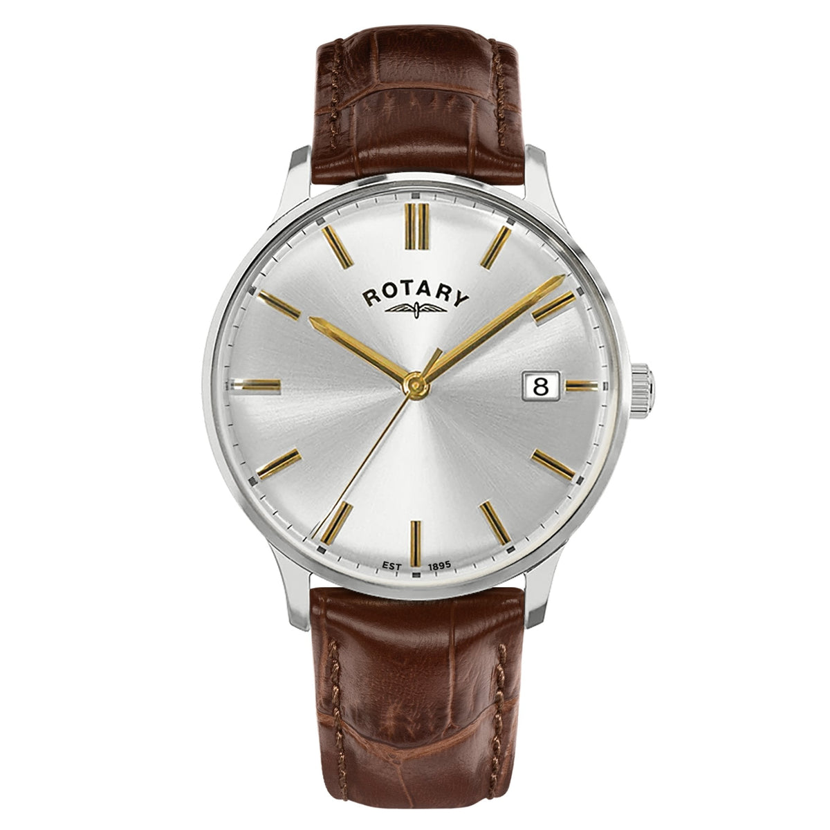 Gents Steel Battery Watch on Strap with Date 1895 RGS10011/06