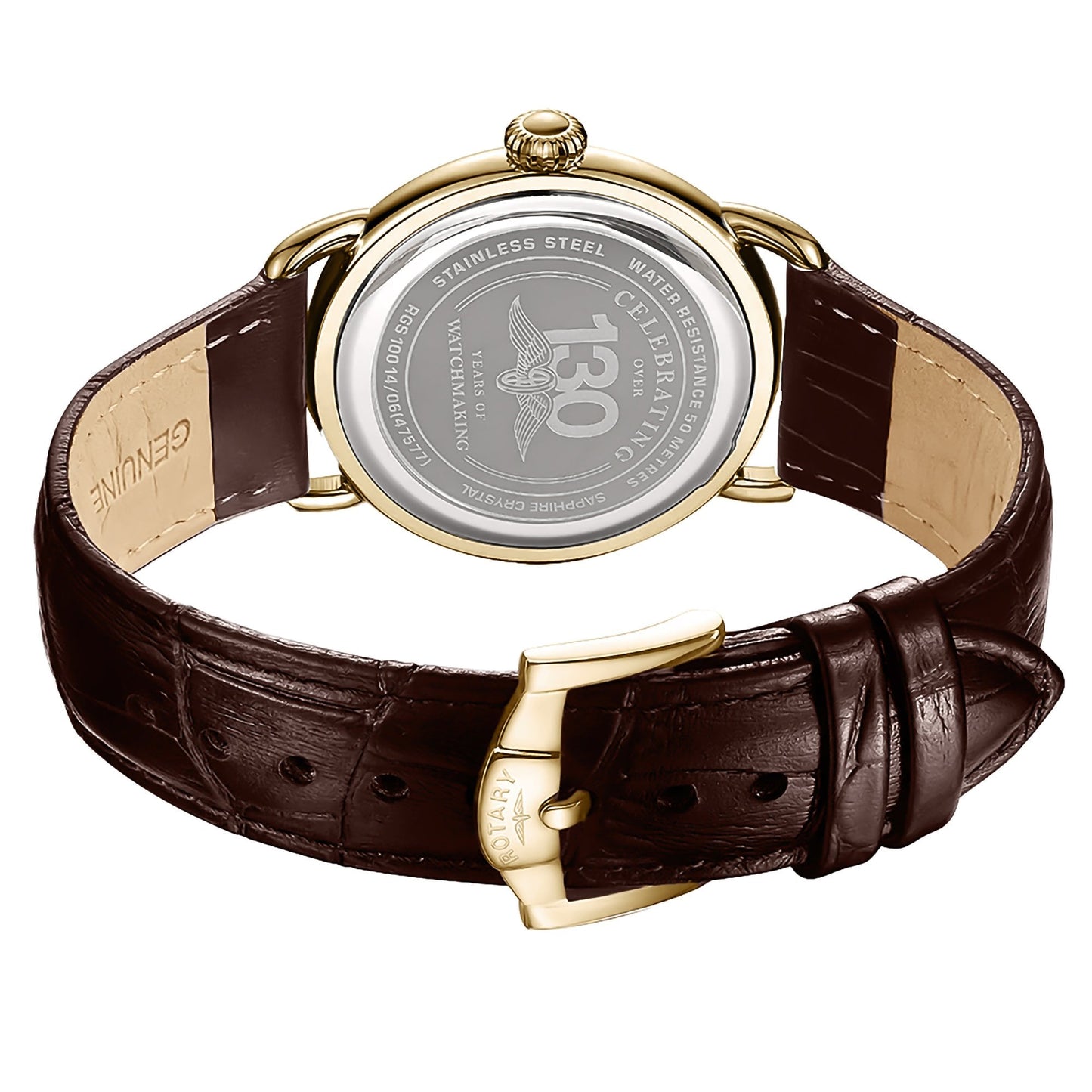 Gents Gold Tone Quartz Watch, Leather Strap Sherlock RGS10014/06