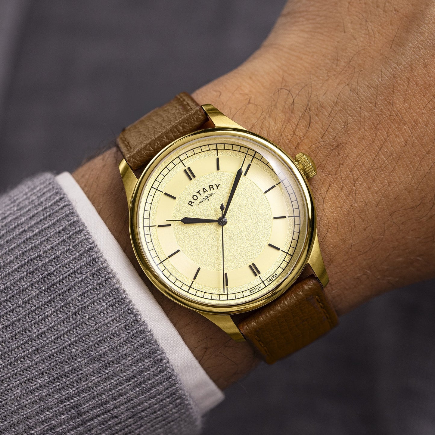 Gents Gold Tone Battery Watch on Strap Heritage GS05983/31