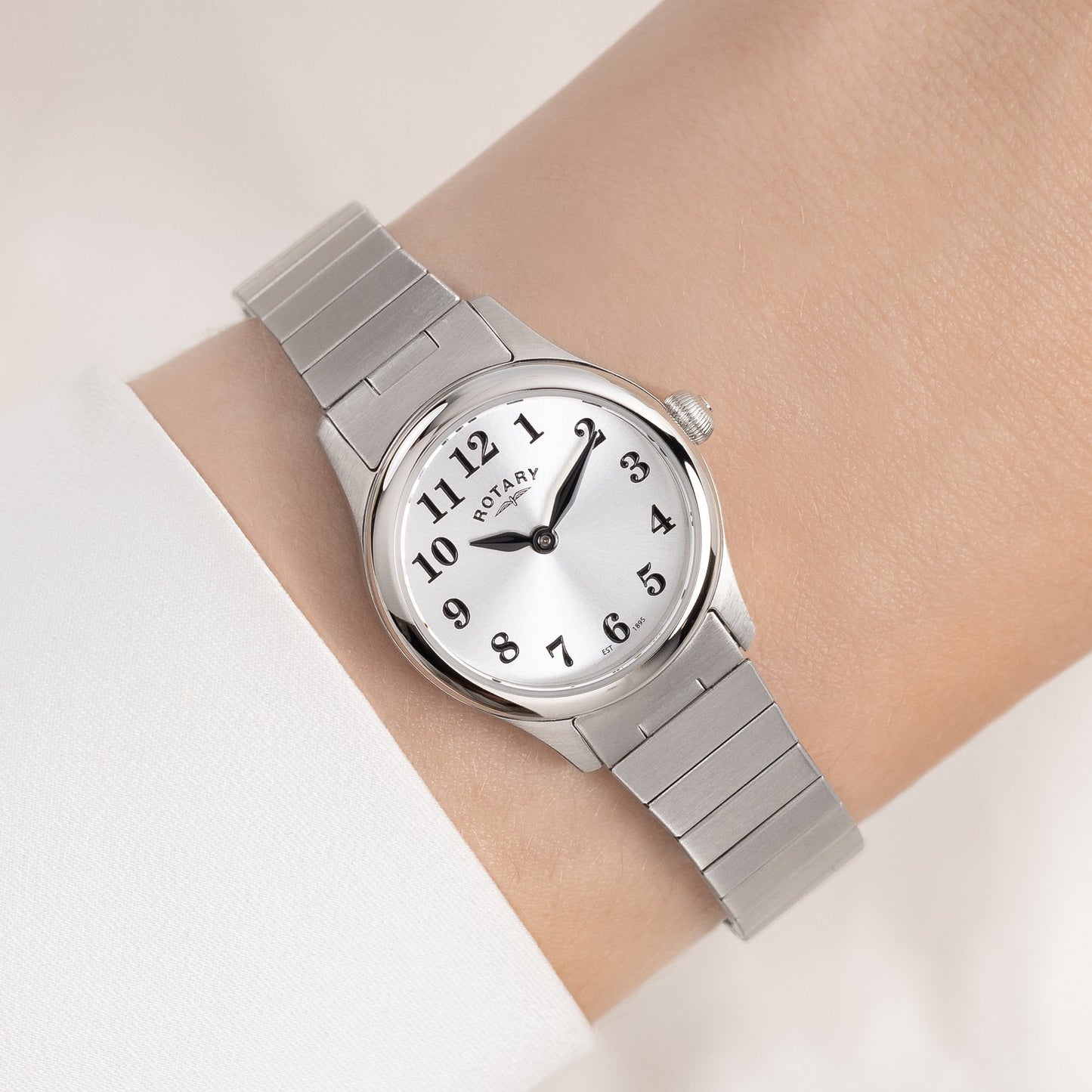 Ladies Steel Battery Watch Clear Face on Bracelet RLB05760/22