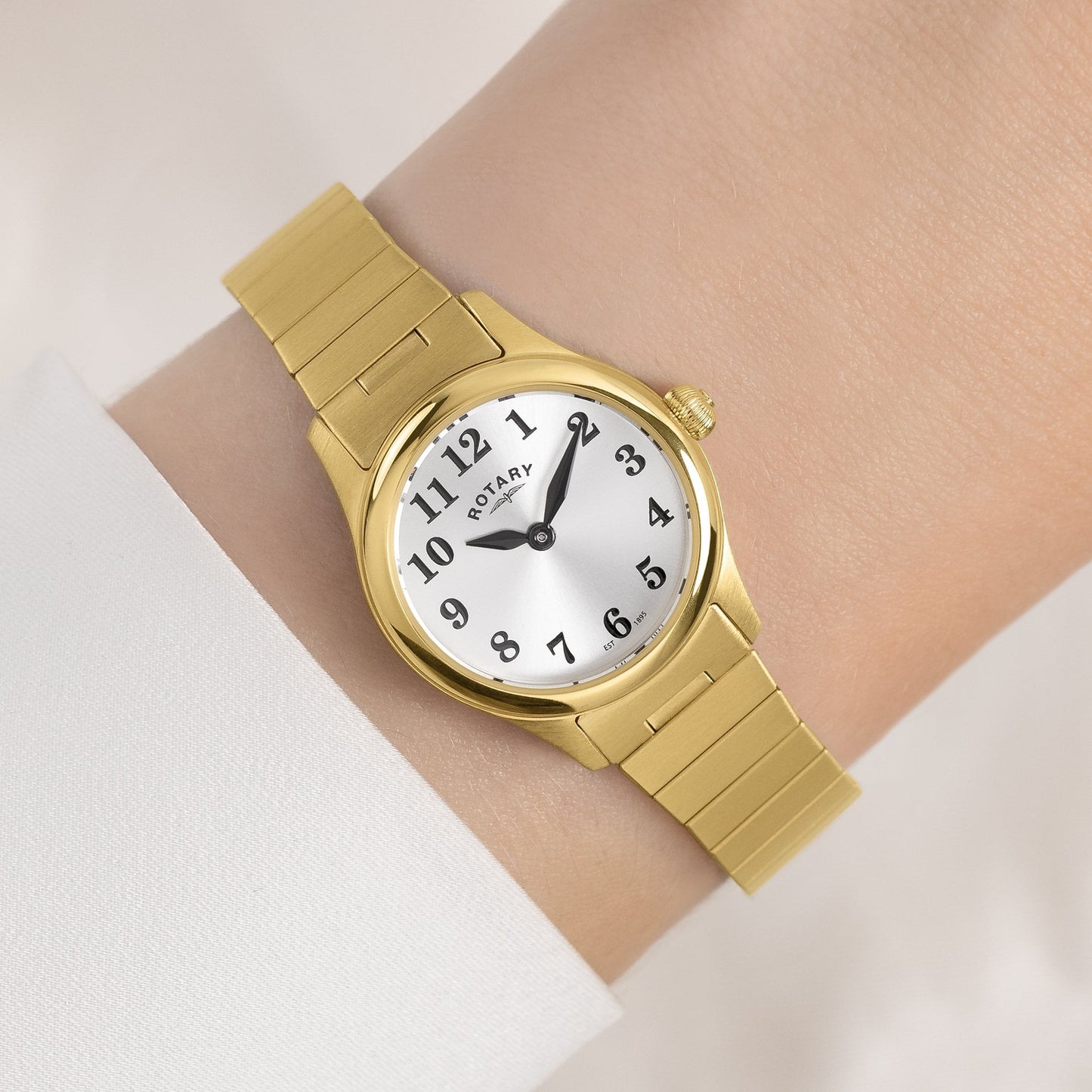 Ladies Gold Tone Clear Battery Watch on Bracelet RLB05762/22