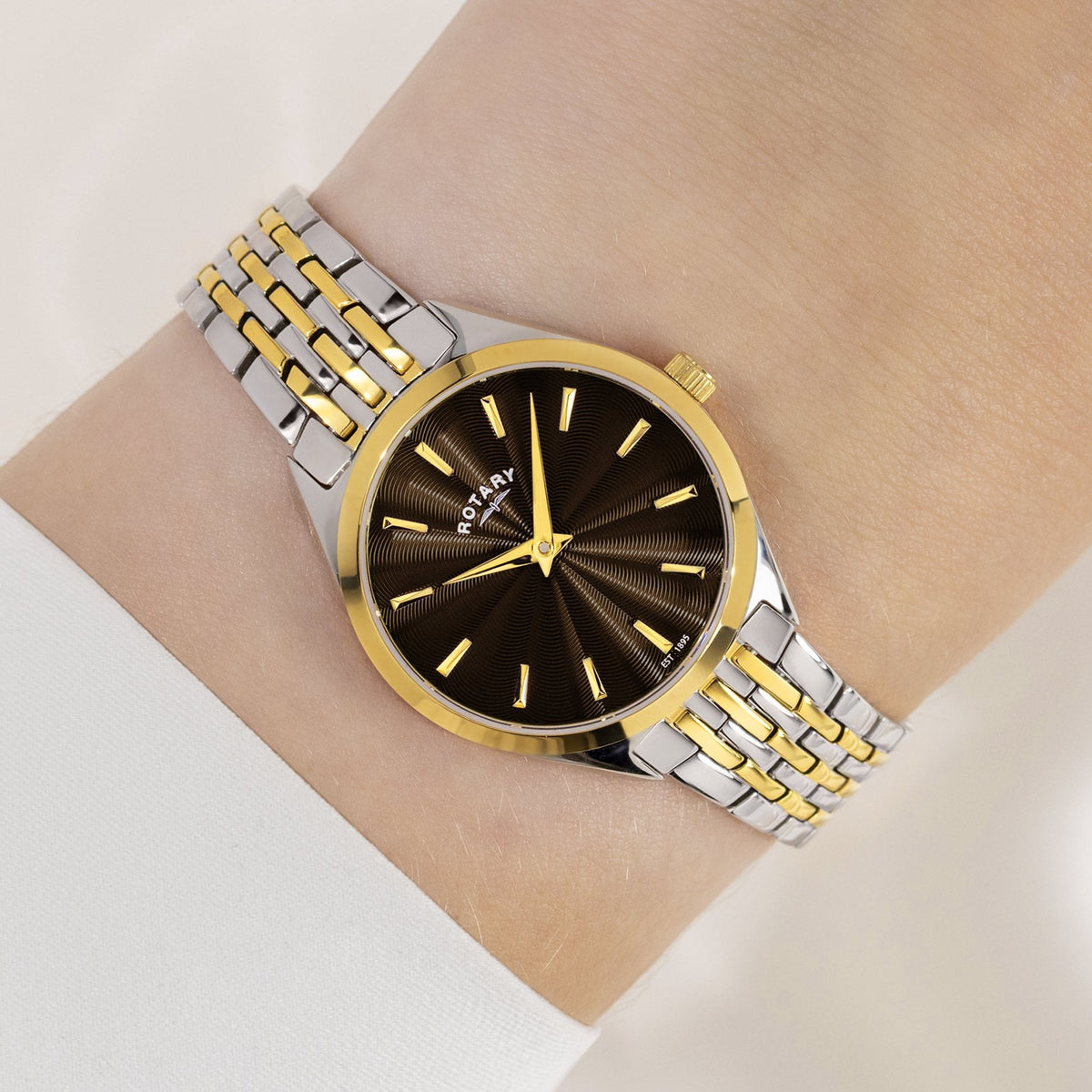 Ladies Two Tone Steel Ultra Slim Watch on Bracelet LB08011/49