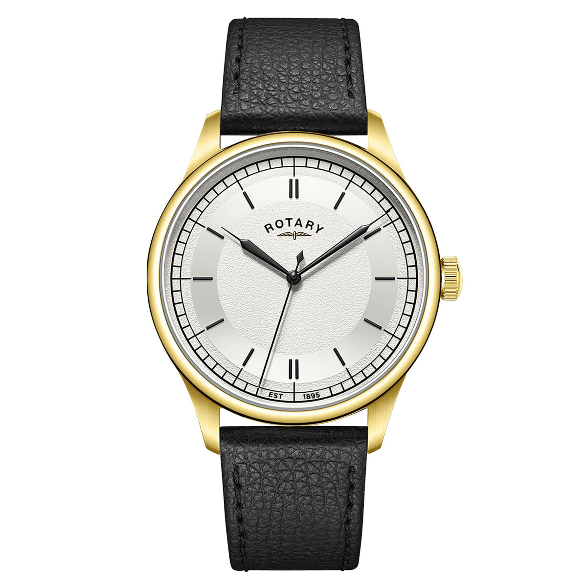 Gents Gold Tone Battery Watch on Leather Strap GS05983/03