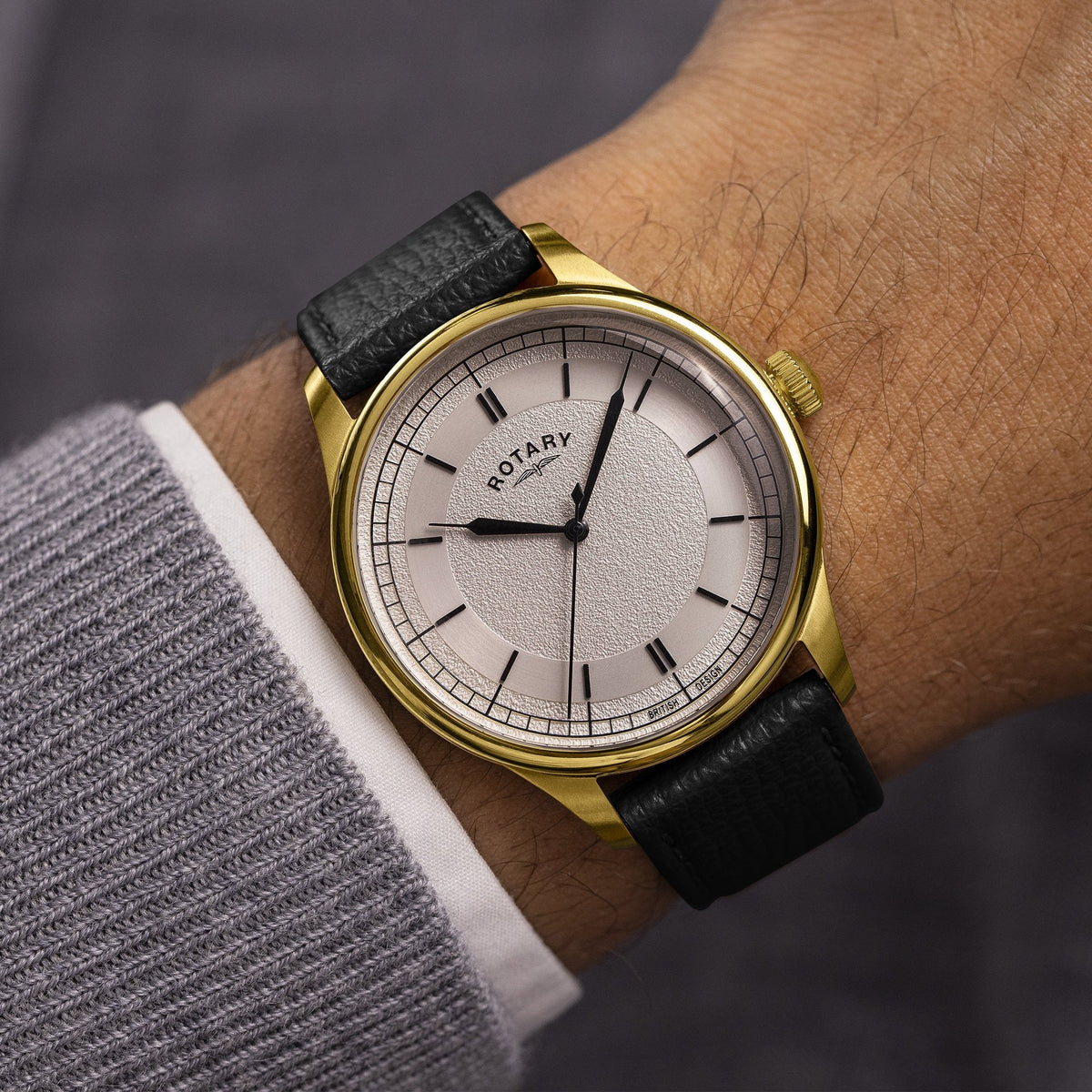 Gents Gold Tone Battery Watch on Leather Strap GS05983/03