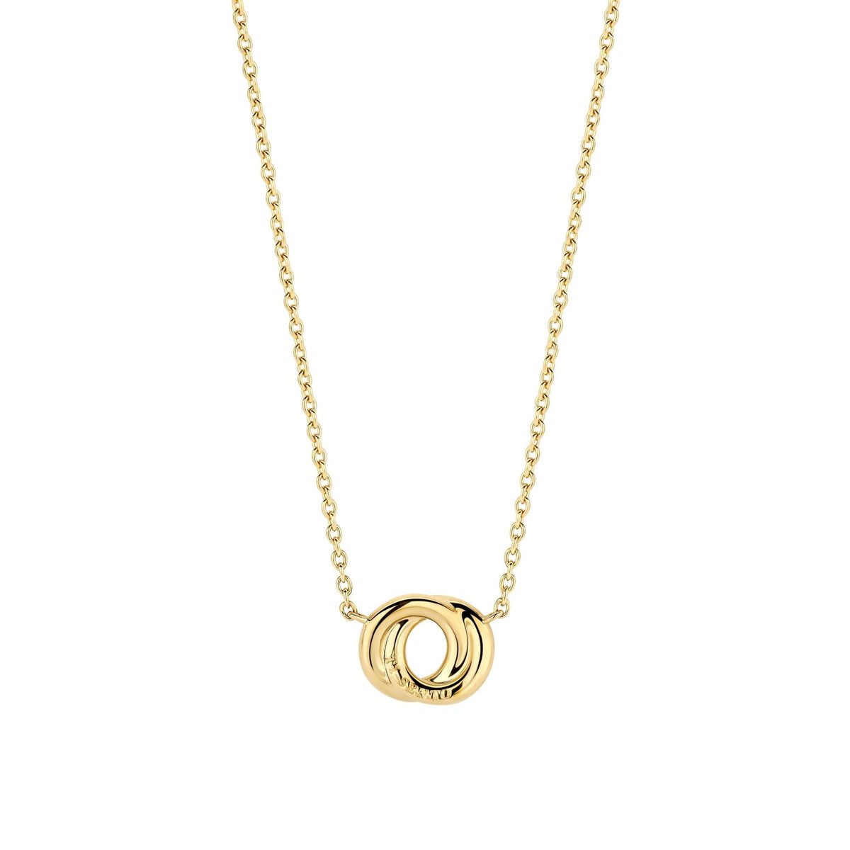 Ladies Gold on Silver Black Cubic Zirconia Pendant 3915BY/42