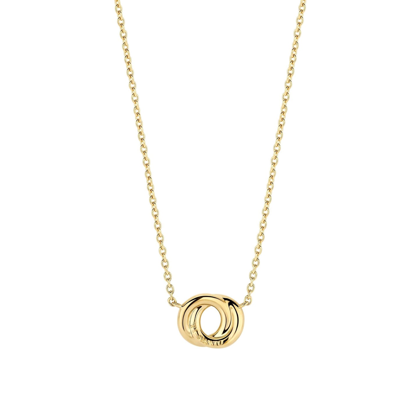 Ladies Gold on Silver Black Cubic Zirconia Pendant 3915BY/42