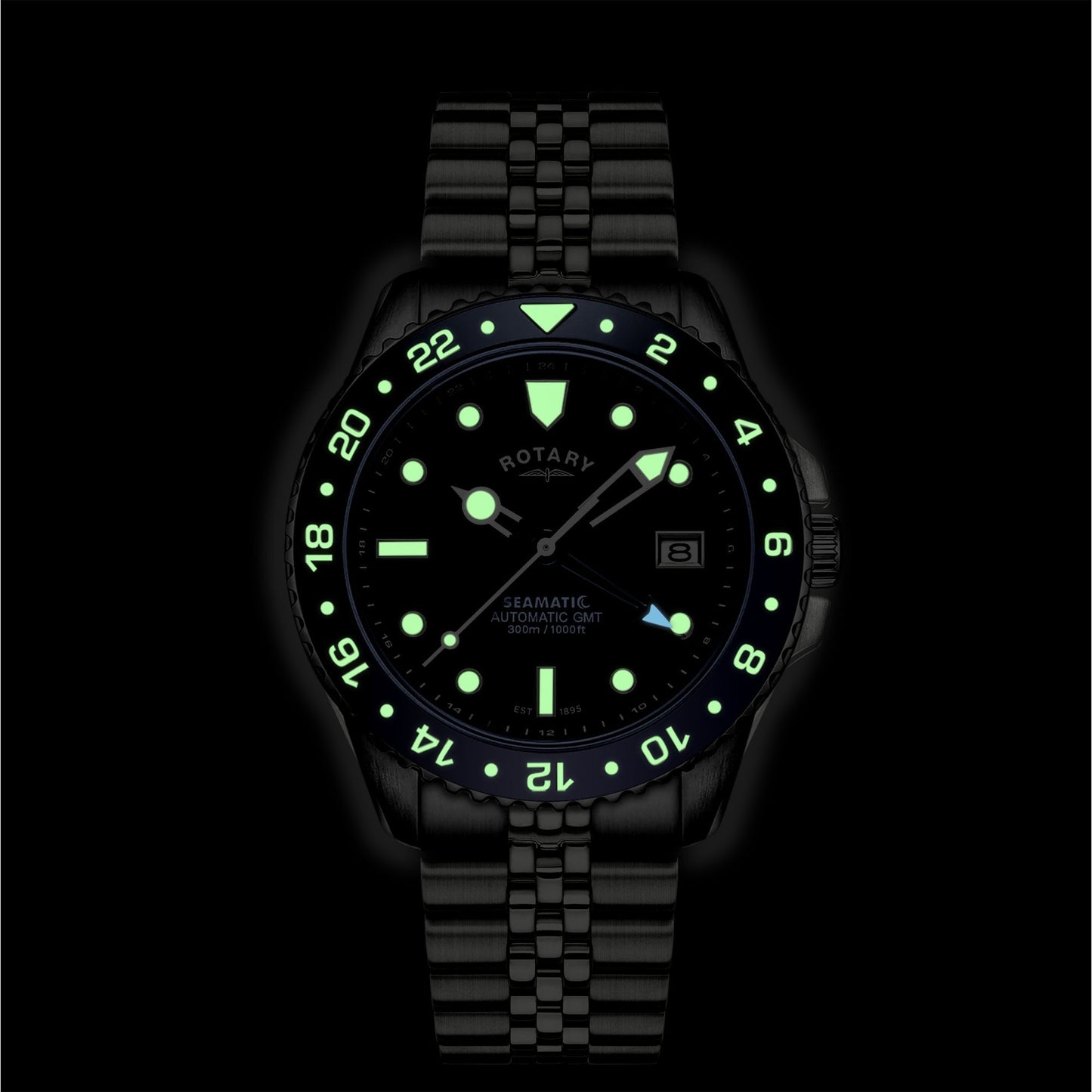 Gents Steel GMT Automatic Seamatic Watch, Date RGB10005/04