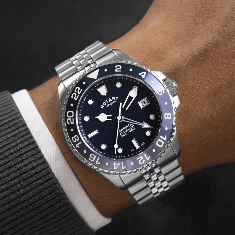 Gents Steel GMT Automatic Seamatic Watch, Date RGB10005/04