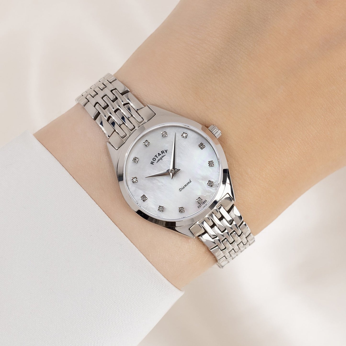 Ladies Steel Ultra Slim Battery Watch on Bracelet LB08010/07/D