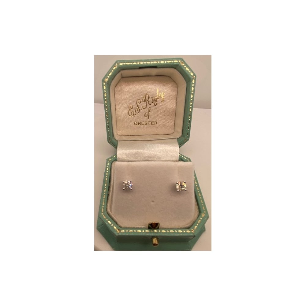 Ladies 18ct White Gold Diamond Stud Earrings 0.6ct