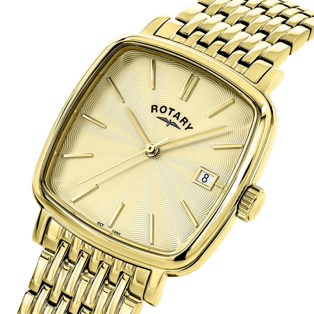 Gents Gold Tone Battery Watch on Bracelet with Date GB05308/03