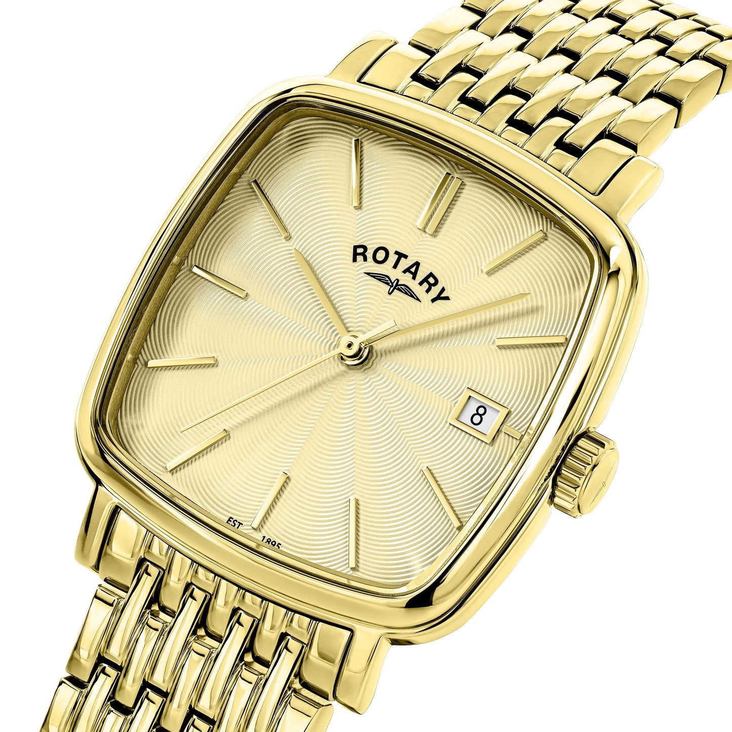 Gents Gold Tone Battery Watch on Bracelet with Date GB05308/03