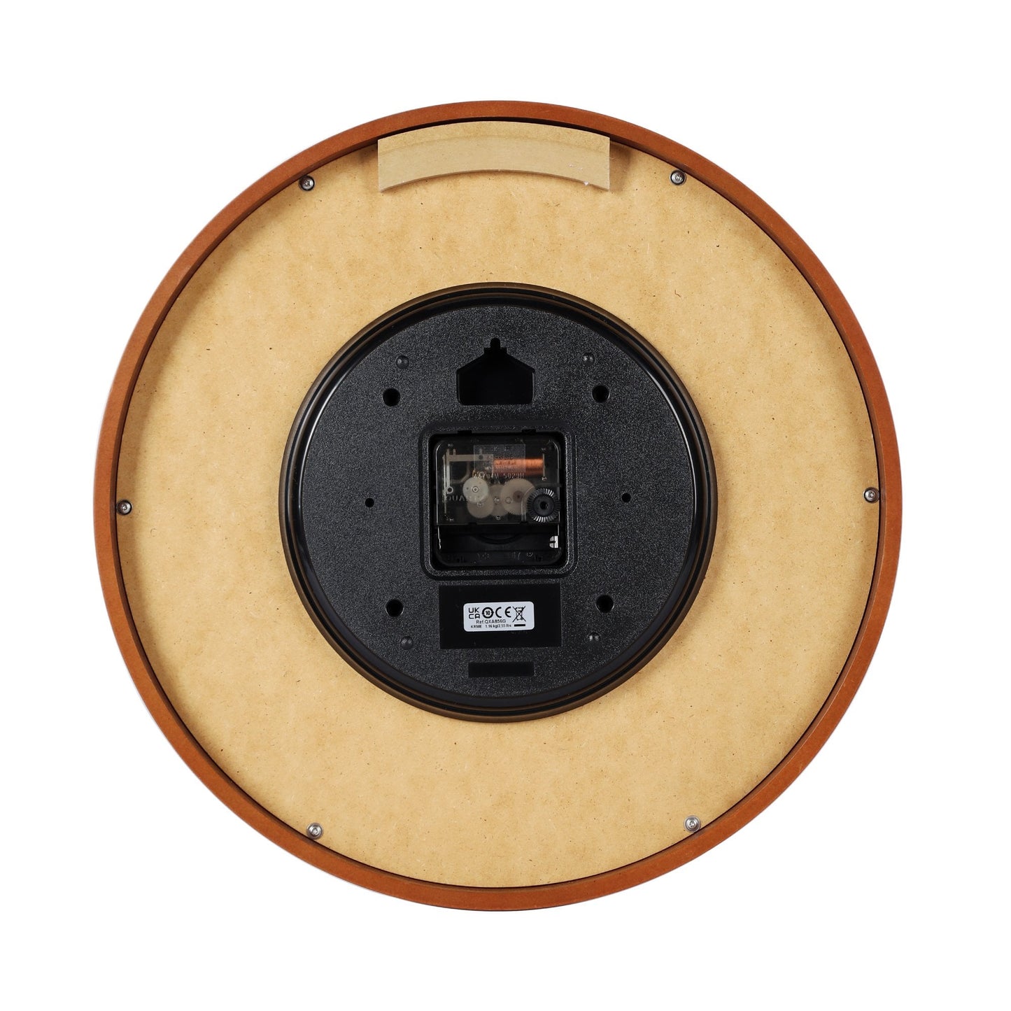Dark Round Wooden Quartz Wall Clock Silent Sweep Seconds QXA856G