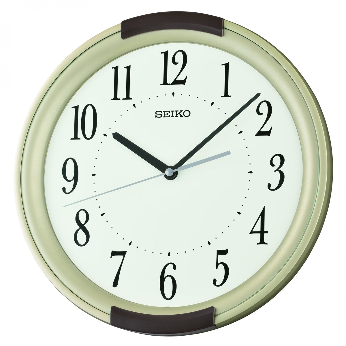 Round Battery Wall Clock, Clear Face & Silent Seconds QXA858A