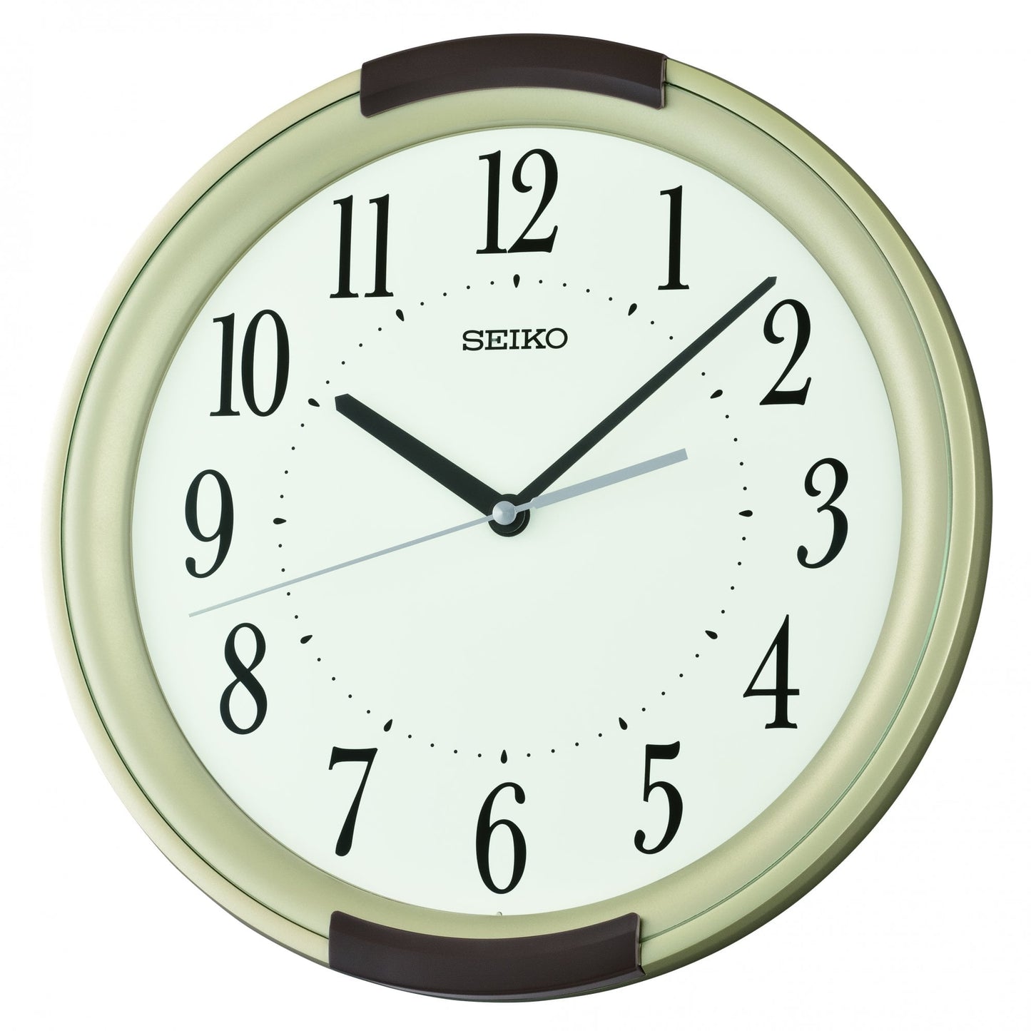 Round Battery Wall Clock, Clear Face & Silent Seconds QXA858A