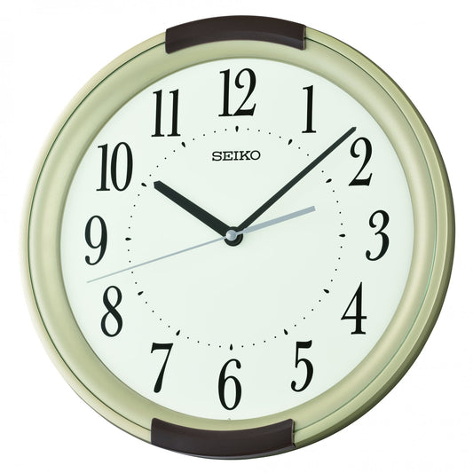 Round Battery Wall Clock, Clear Face & Silent Seconds QXA858A