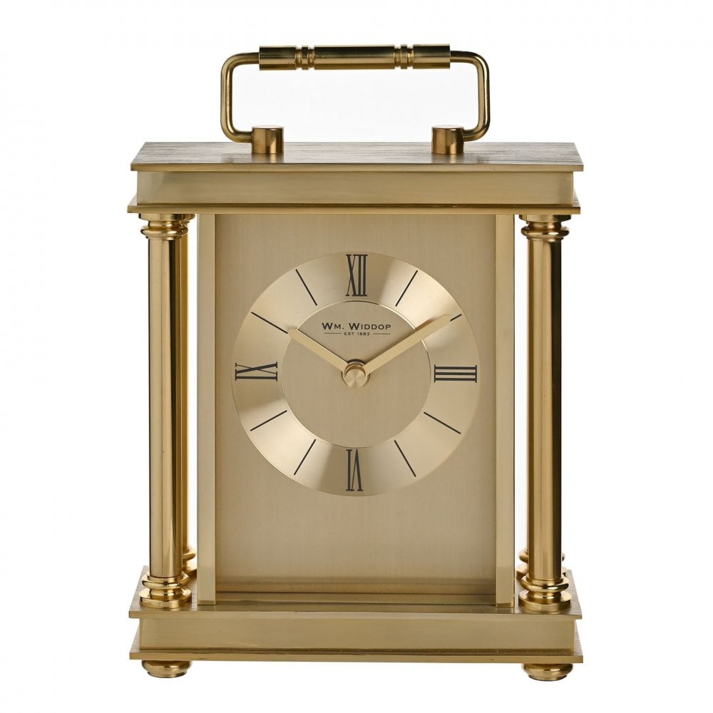 Gold Tone Battery Carriage Mantel Clock W3426