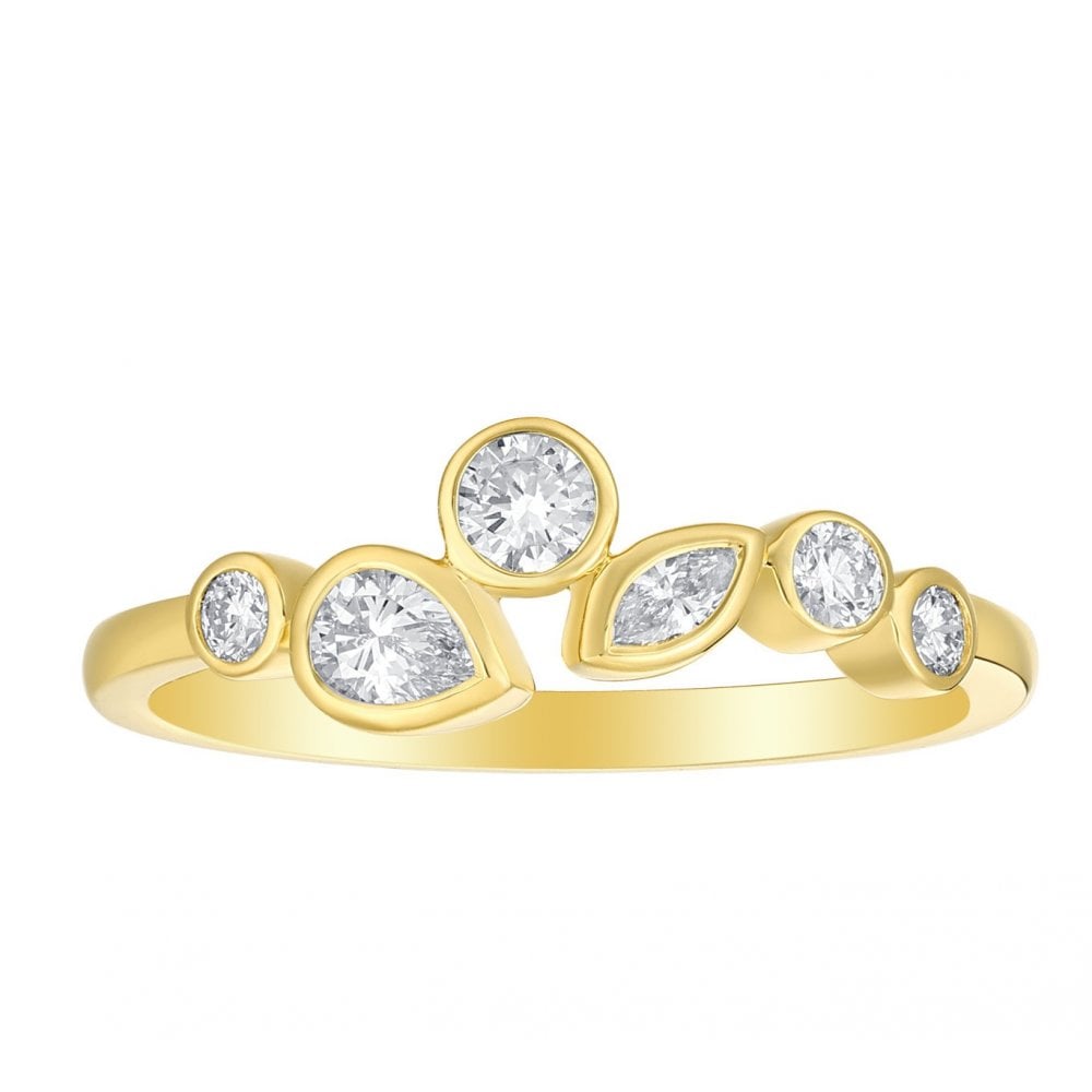 18ct Yellow gold Ladies Diamond Half Eternity Dress Ring