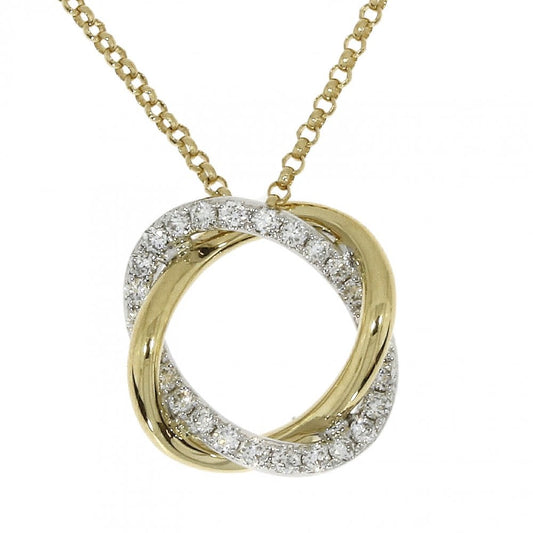 Ladies 18ct Yellow Gold Diamond Circle Pendant