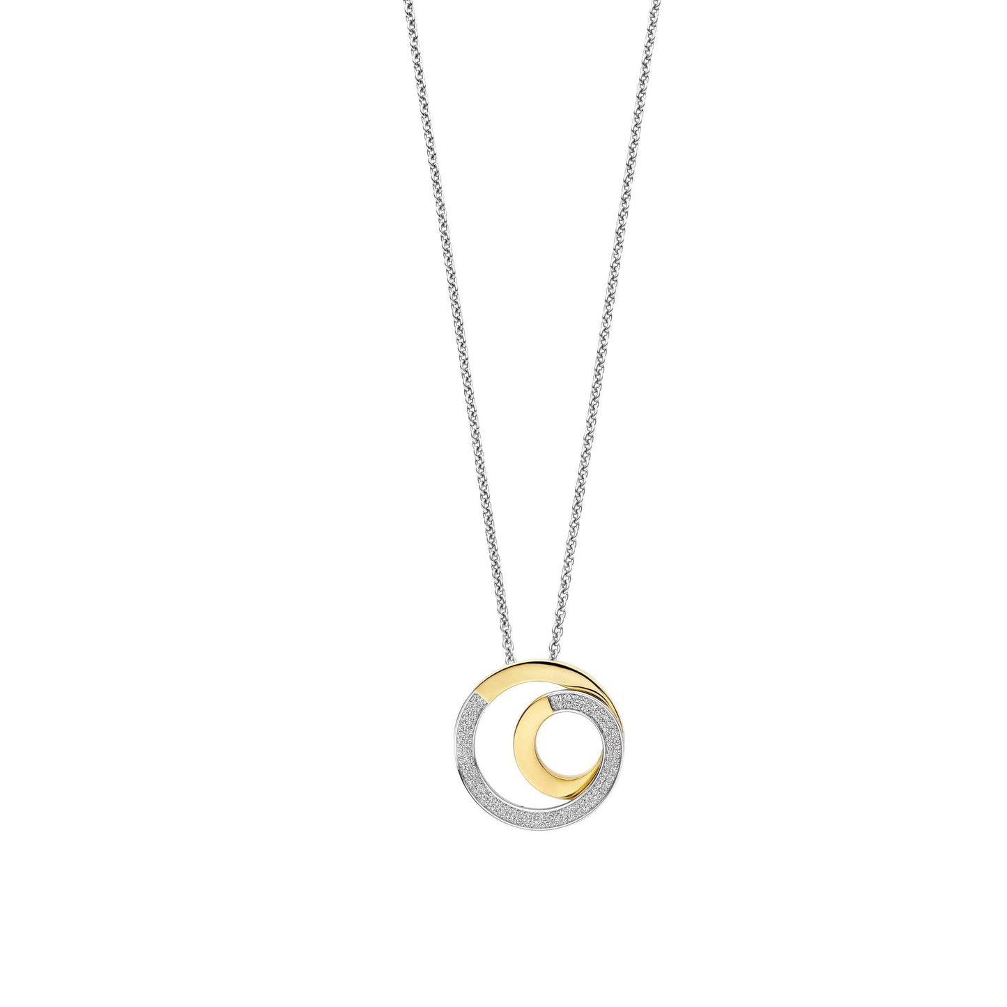 Ladies Silver & Gold Tone Cubic Zirconia Pendant 34109ZY/42