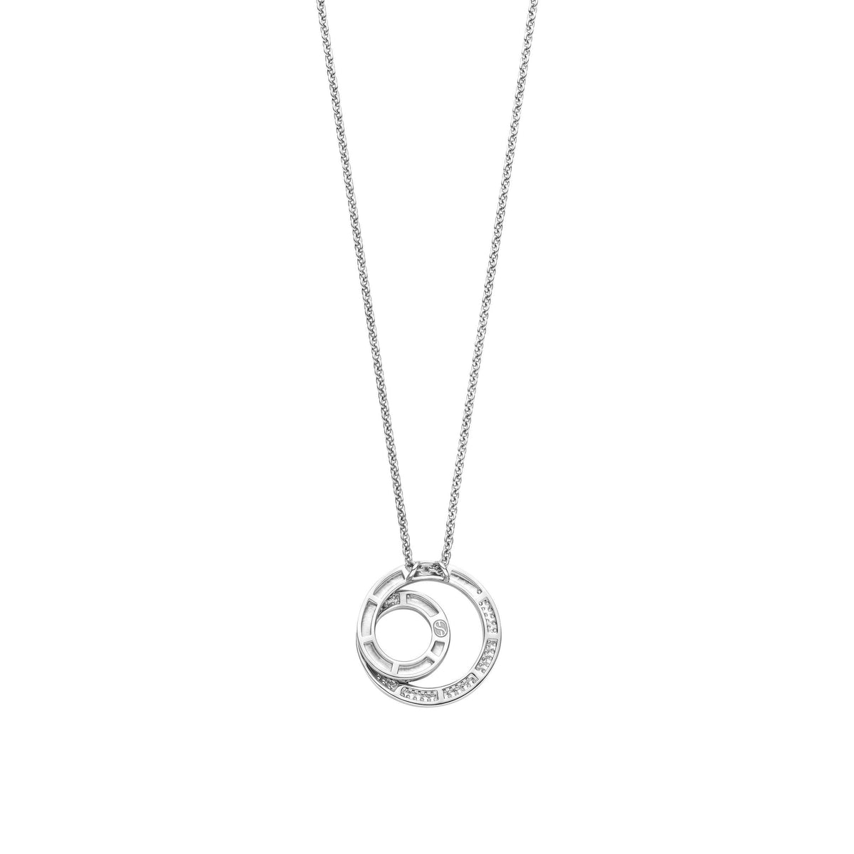 Ladies Silver & Gold Tone Cubic Zirconia Pendant 34109ZY/42