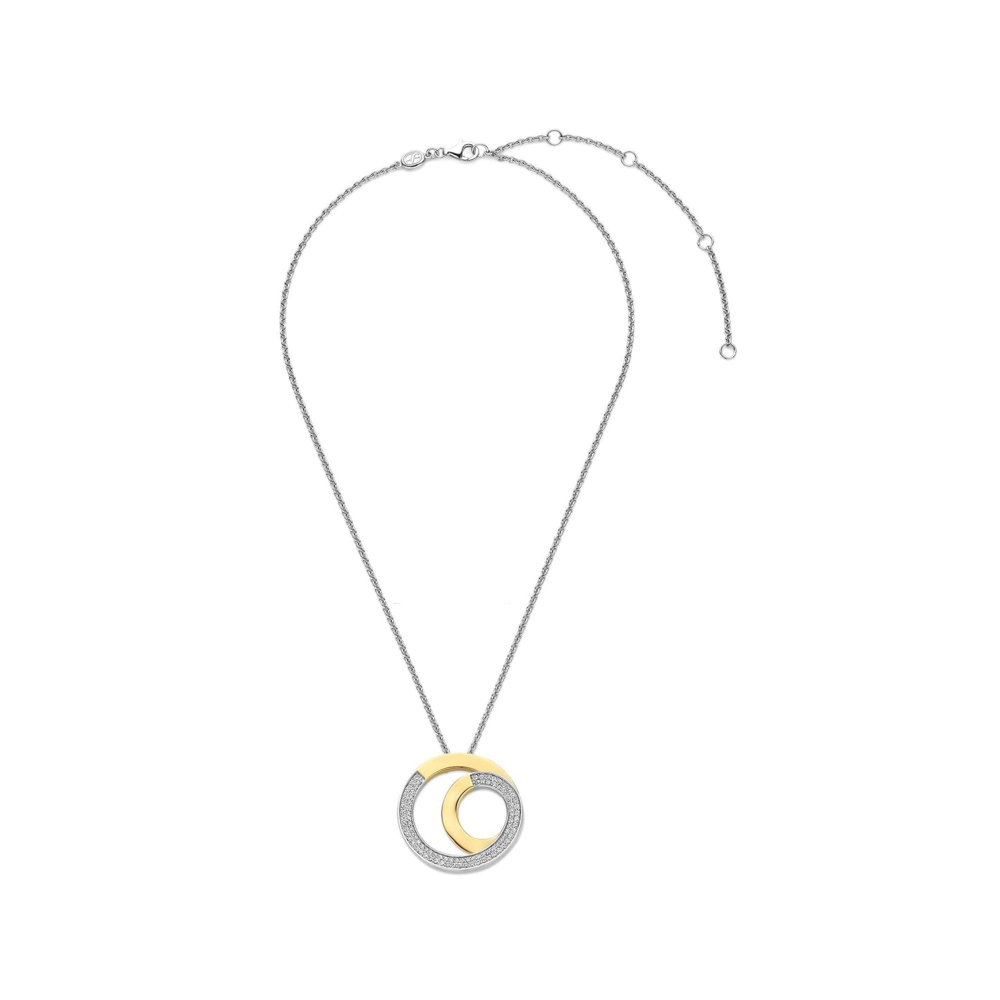 Ladies Silver & Gold Tone Cubic Zirconia Pendant 34109ZY/42