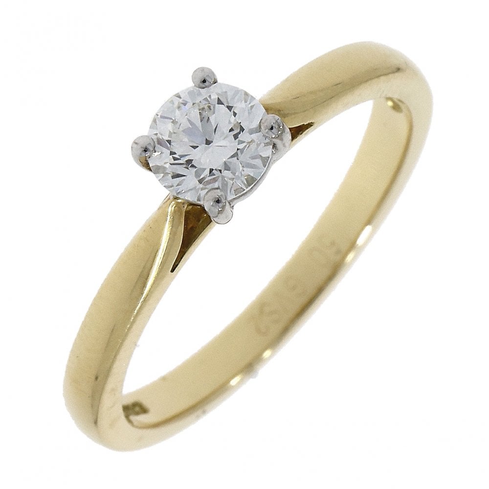 18ct Gold Ladies Diamond Solitaire Engagement Ring 0.51ct