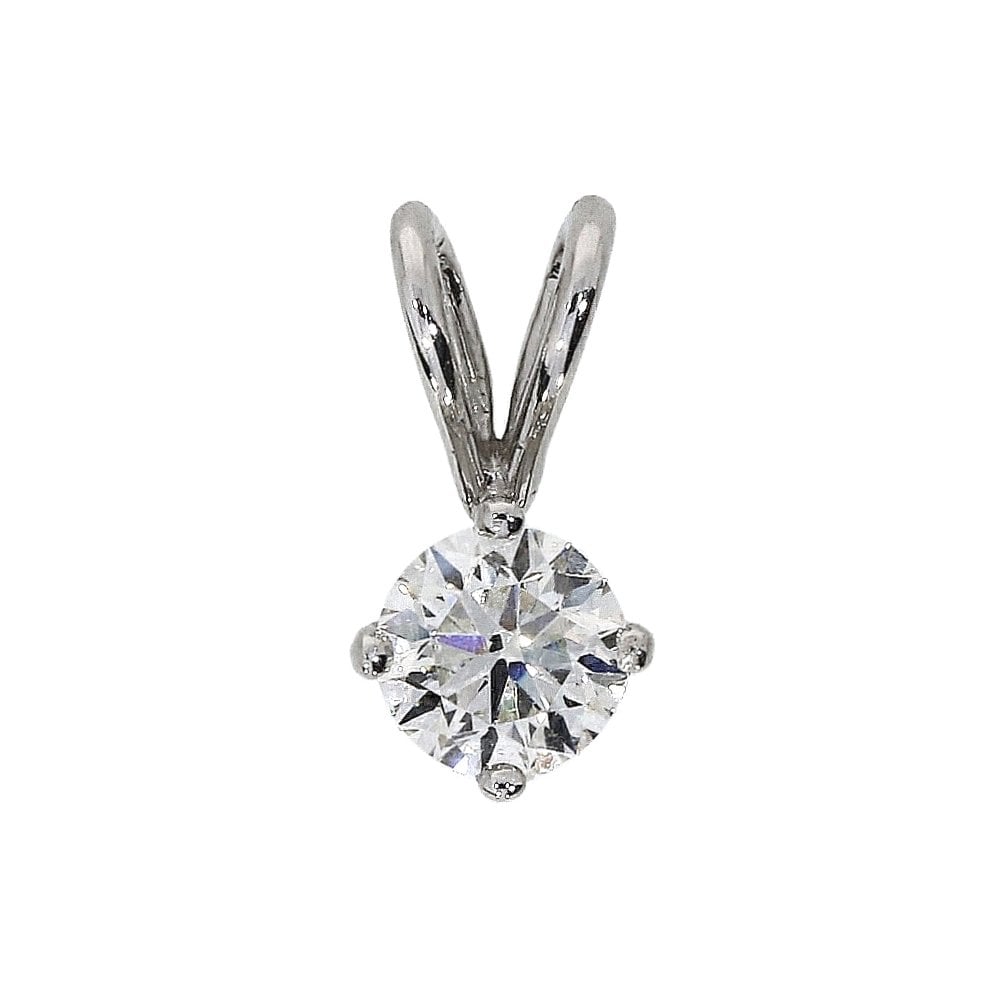 18 Carat White Gold Ladies Diamond Solitaire Pendant 0.58ct