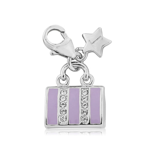 Ladies Sterling Silver Lilac Handbag Clip on Charm SCH350