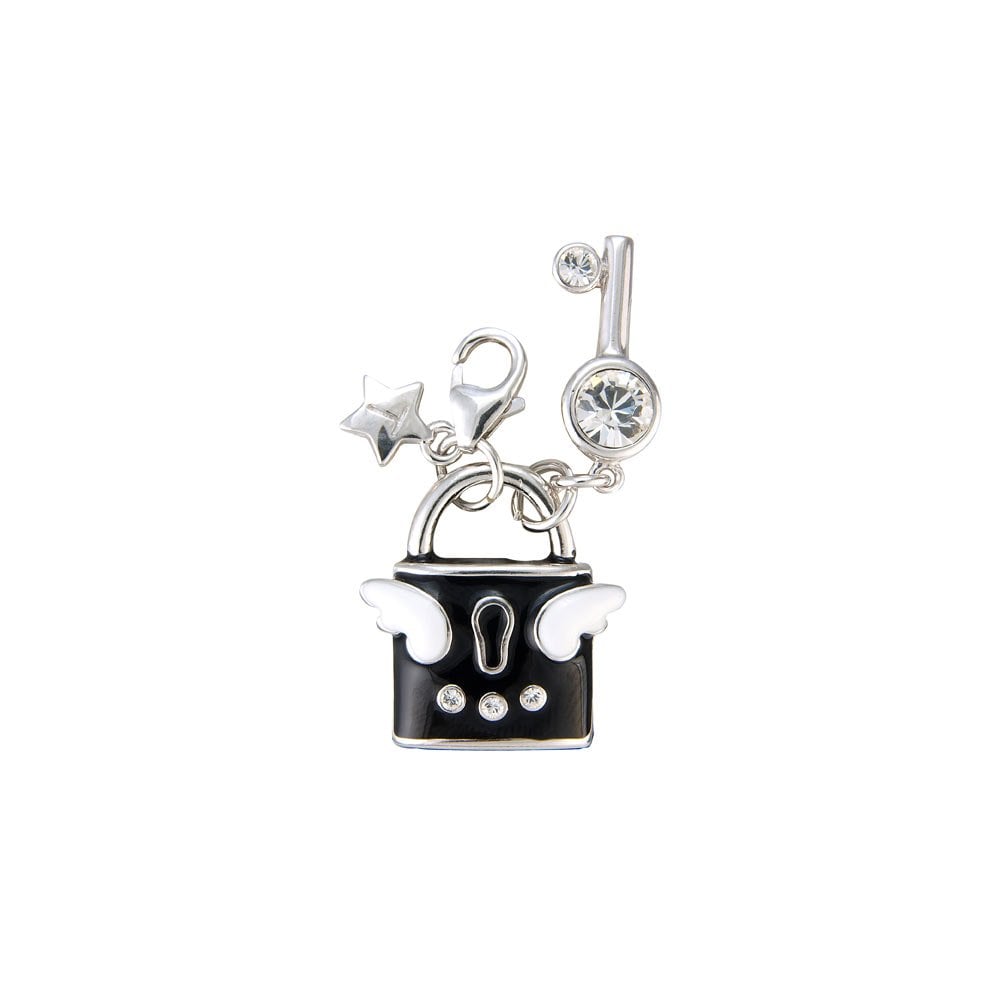 Ladies Sterling Silver Lock and Key Clip-on Charm SCH62
