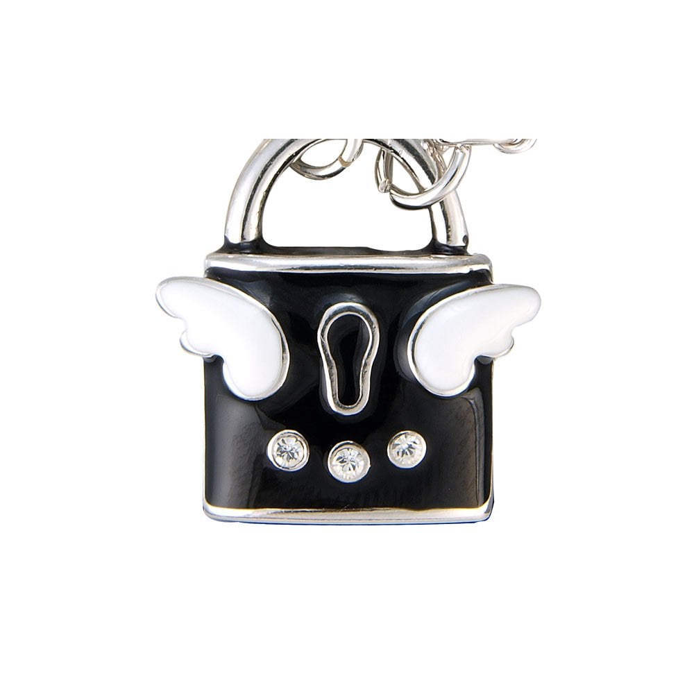 Ladies Sterling Silver Lock and Key Clip-on Charm SCH62