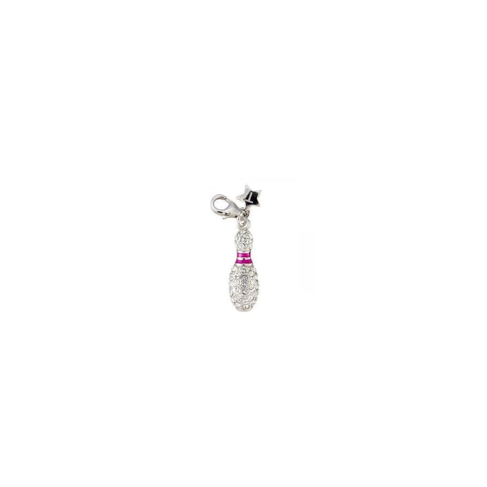 Ladies Sterling Silver Crystal Set Skittle Charm SCH70