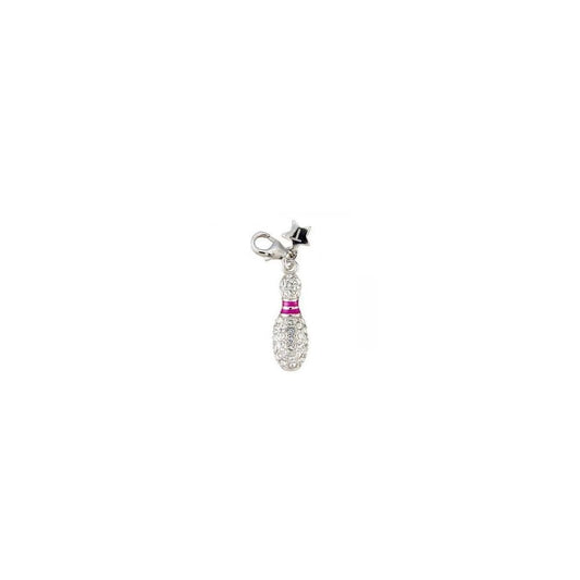 Ladies Sterling Silver Crystal Set Skittle Charm SCH70