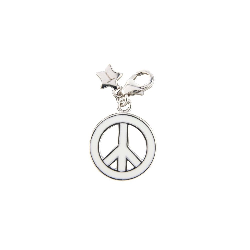 Ladies Sterling Silver Peace Sign Clip-on Charm SCH189