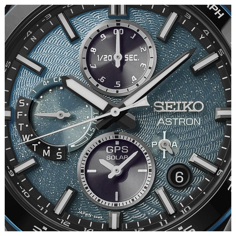 GPS Solar Chronograph Titanium Watch Spiral Galaxy SSH187J1