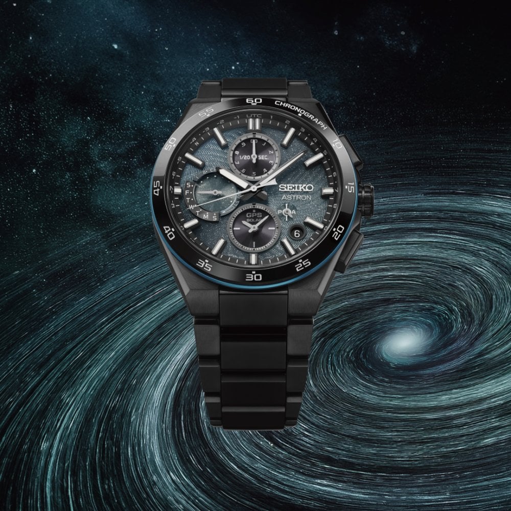 GPS Solar Chronograph Titanium Watch Spiral Galaxy SSH187J1