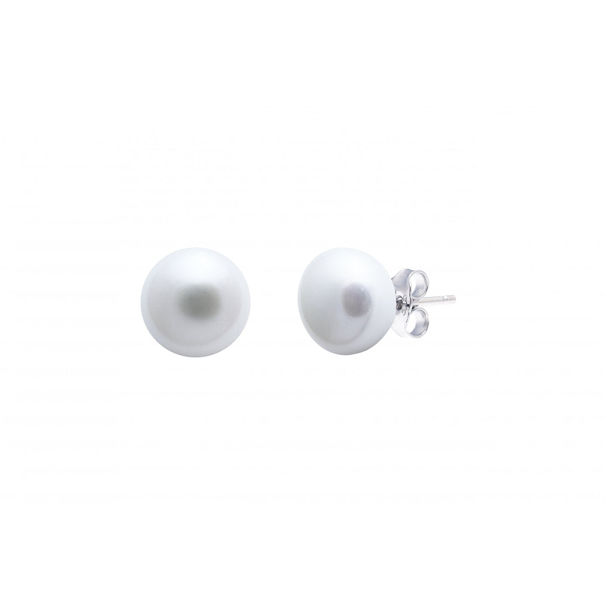 Ladies White Freshwater Pearl Stud Earrings