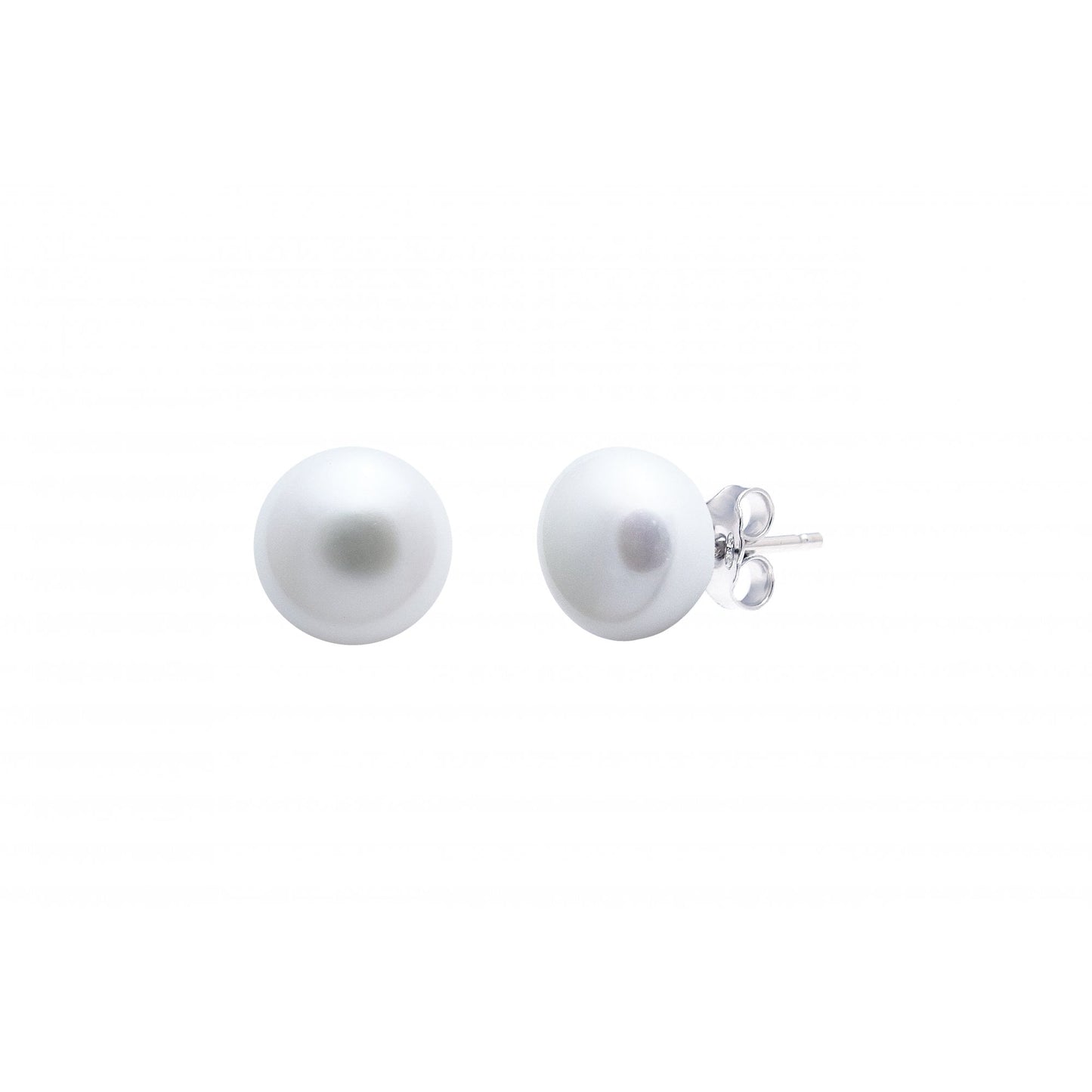 Ladies White Freshwater Pearl Stud Earrings