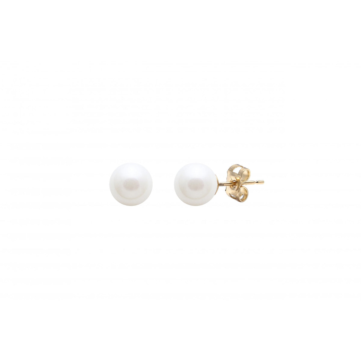 Ladies 9ct Gold White Freshwater Pearl Stud Earrings